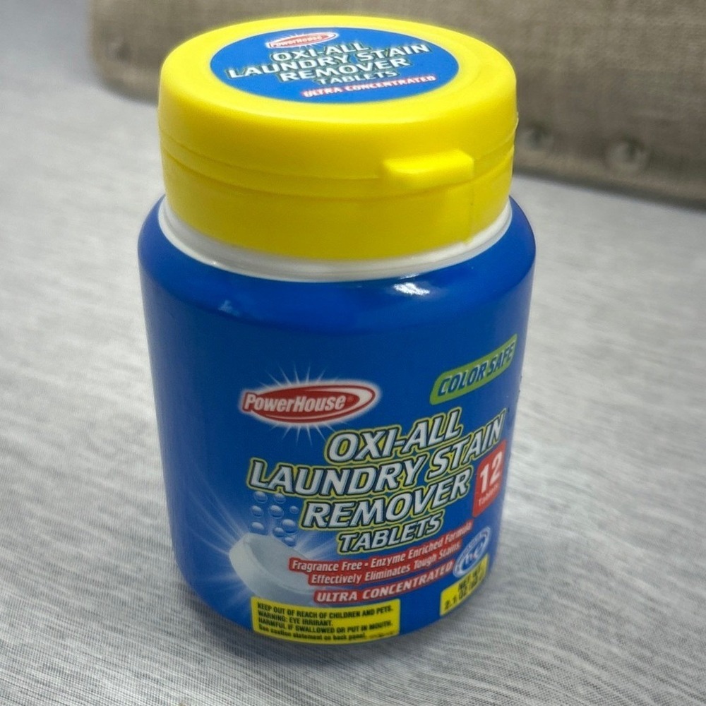 PowerHouse Oxi-All Laundry Stain Remover Tablets 12 Count Ultra Concentrated HE